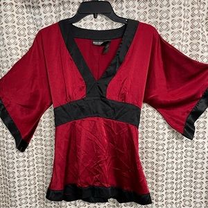 Bisou Bisou Michele Bohbot Boho Kimono Polyester Blouse Size 8